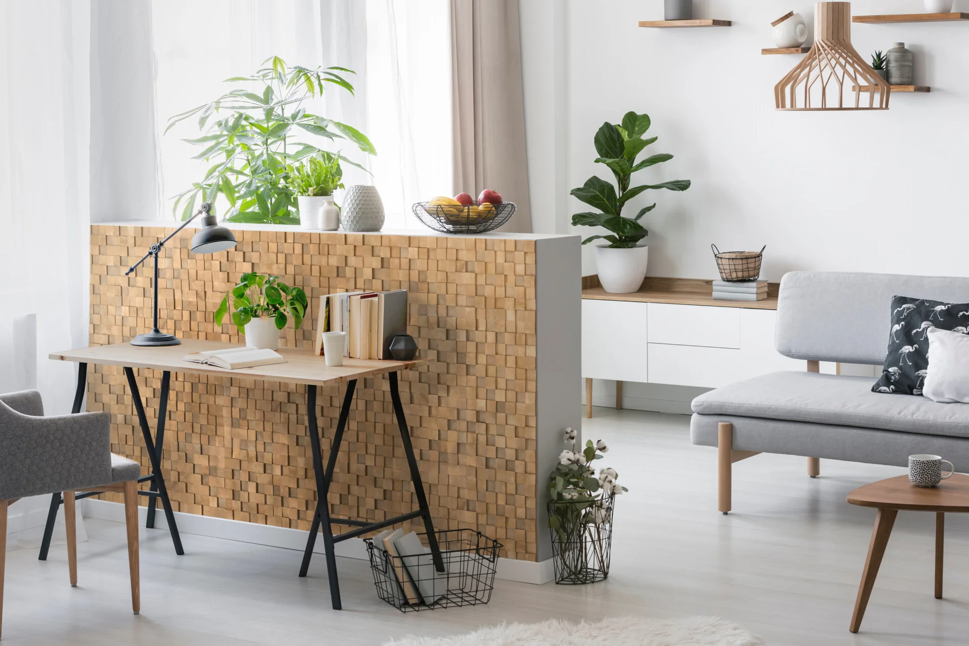 Panou decorativ perete din lemn CUBE [3]