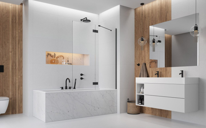 Paravan cadă Essenza 6 PND II - Negru [2]