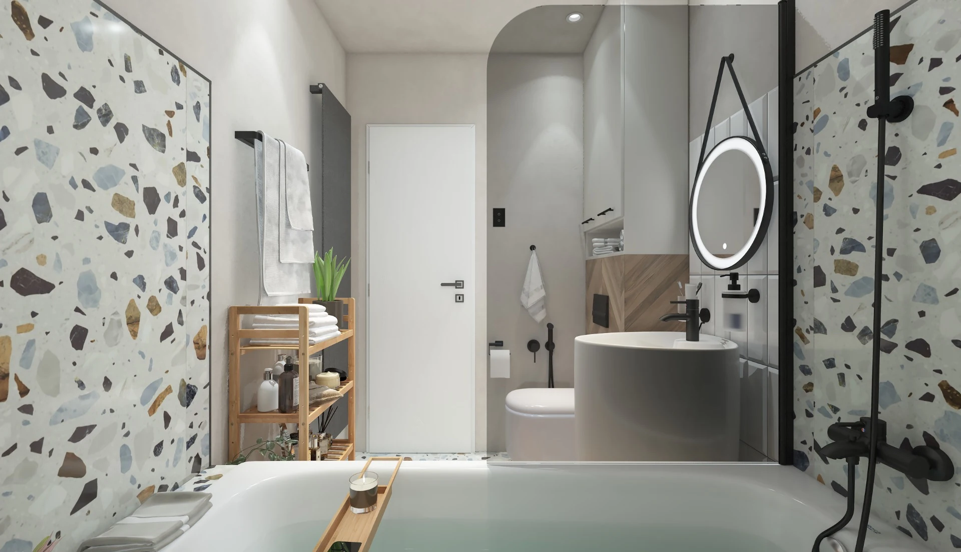 Paravan cada WST08 - PROFIL NEGRU, STICLA FUMURIE [3]