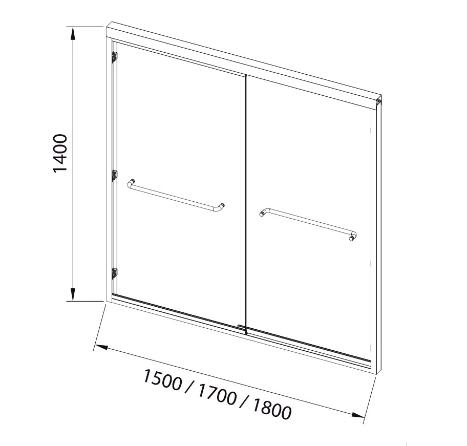 Paravan cada WST11 - PROFIL SILVER, STICLA TRANSPARENTA [3]