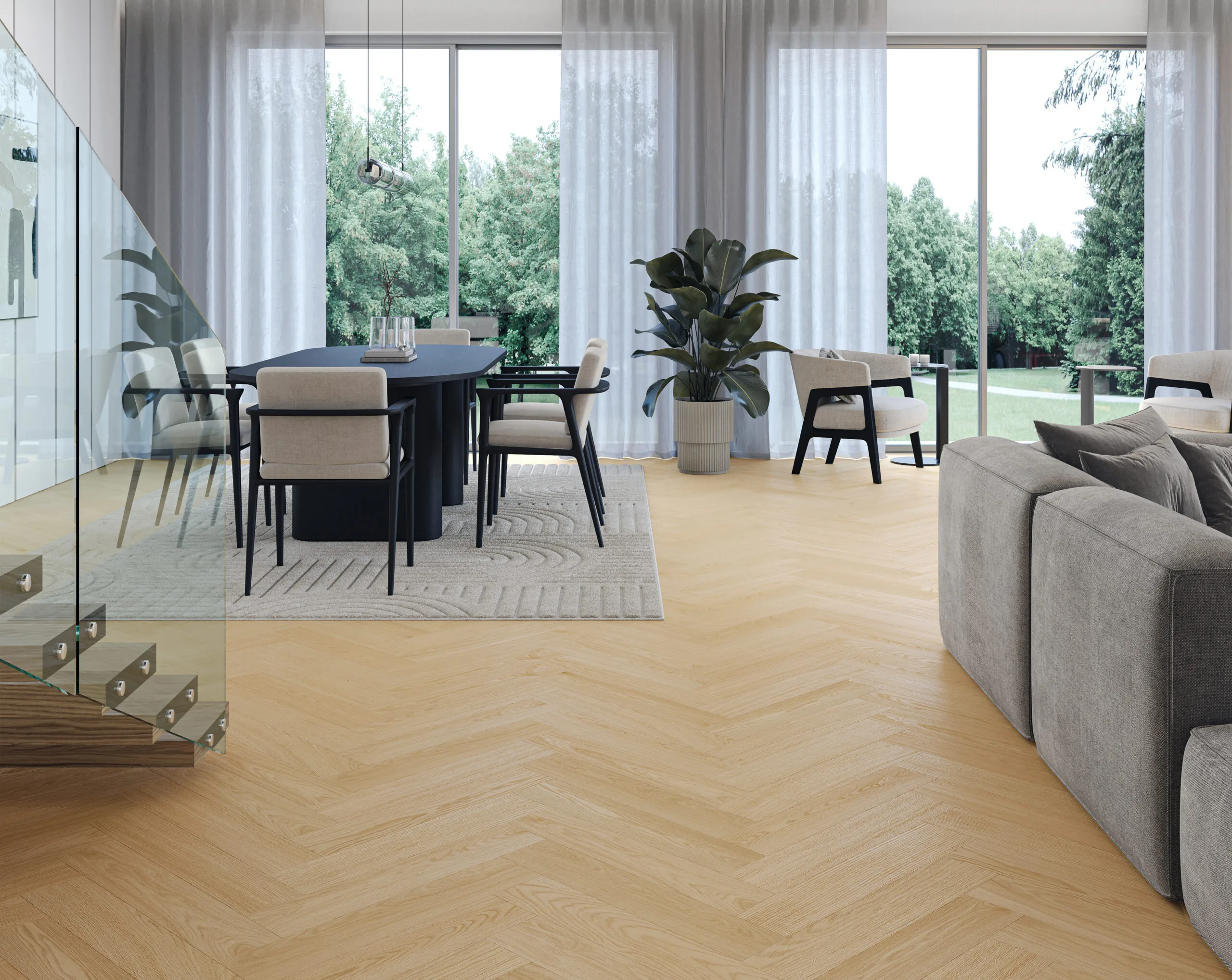 Parchet vinil SPC Stejar Cream Herringbone [3]