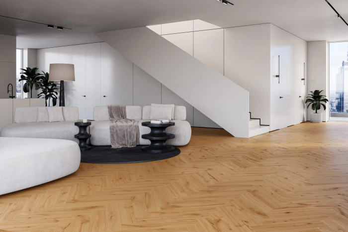 Parchet vinil SPC Stejar Ginger Herringbone [2]