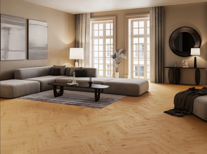 Parchet vinil SPC Stejar Ginger Herringbone [4]