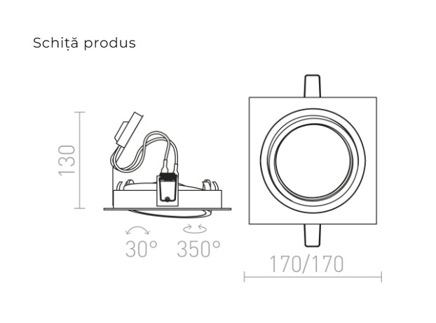 PASADENA G53 SQ I - Corp de iluminat pătrat încastrat [3]