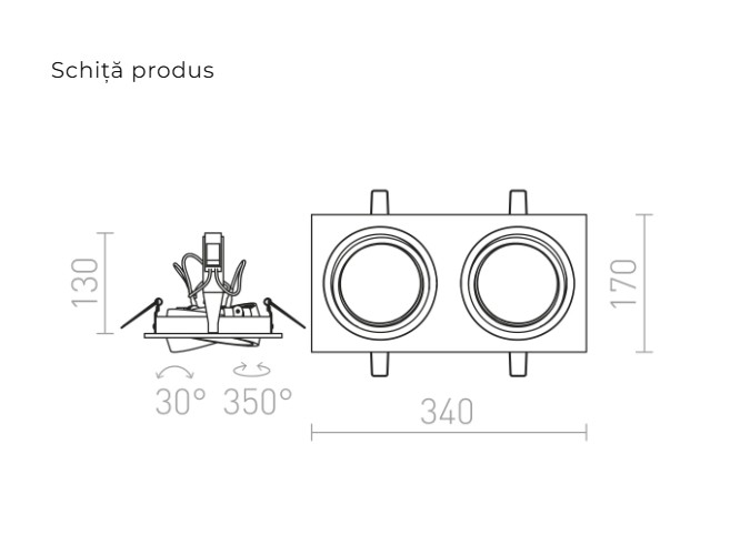PASADENA G53 SQ II - Lumină dreptunghiulară incastrata [5]