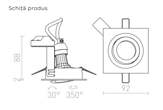 PASADENA GU10 SQ I - Corp de iluminat pătrat încastrat [2]