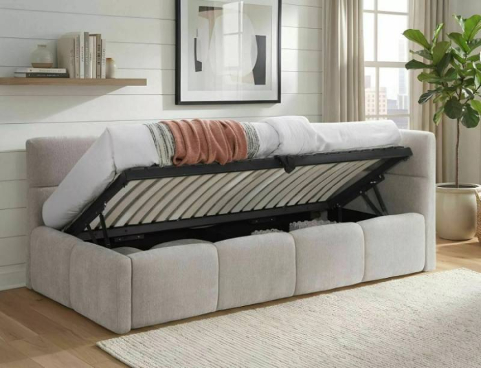 Pat Emma Raven 90x200 cm, material textil bej [2]