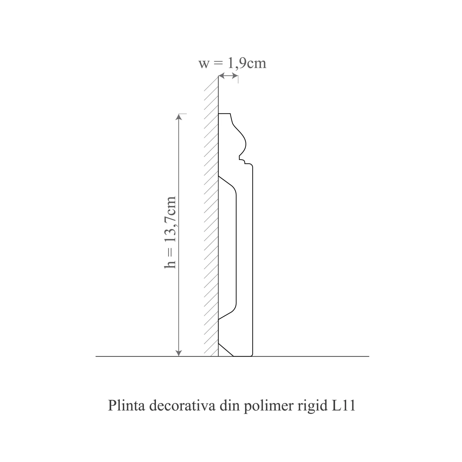 Plinta decorativa din polimer rigid L11 - 13.7x1.9x200 cm [2]