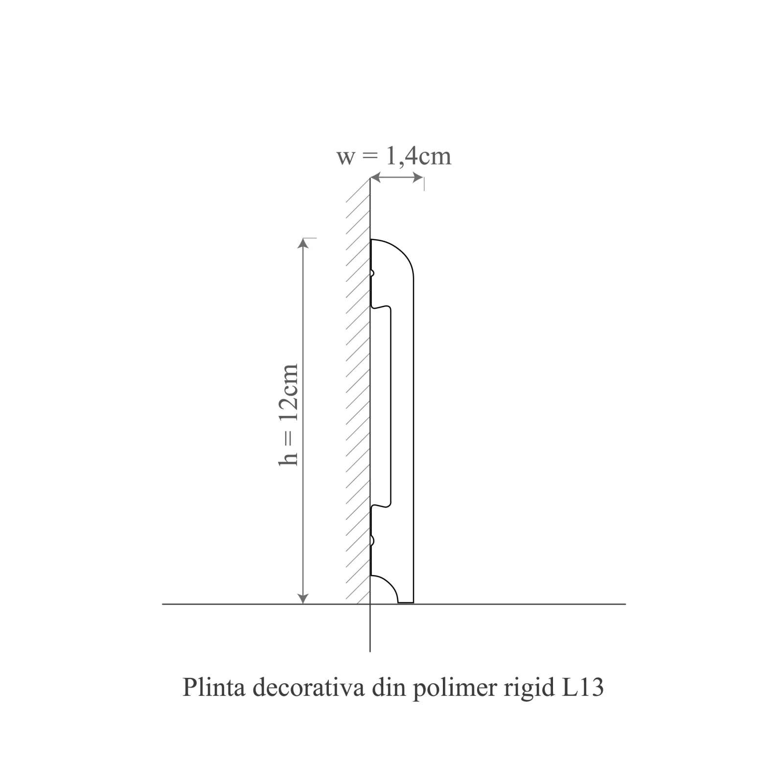 Plinta decorativa din polimer rigid L13 - 12x1.4x200 cm [2]