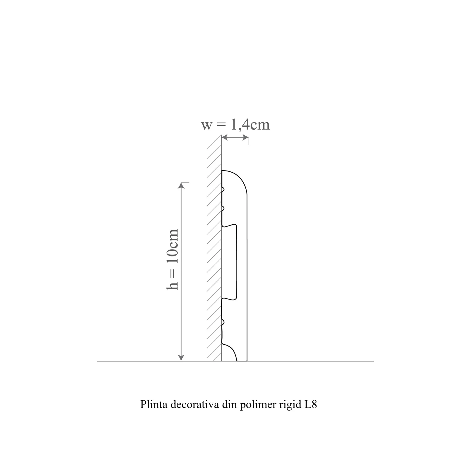 Plinta decorativa din polimer rigid L8 - 10x1.4x200 cm [2]