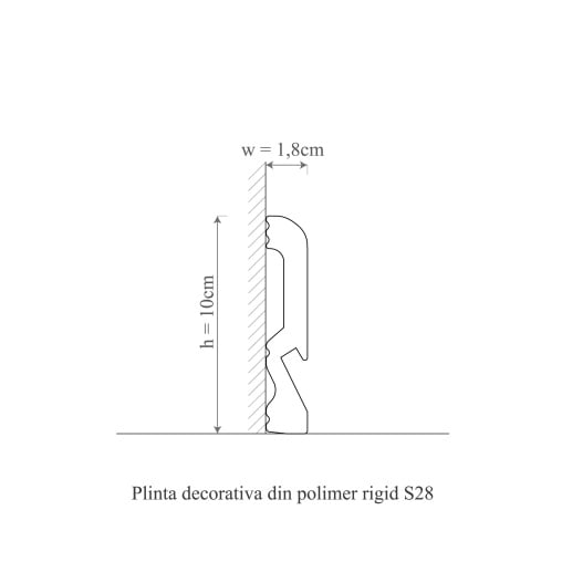 Plinta decorativa S28 - 10x1.8x240 cm [2]