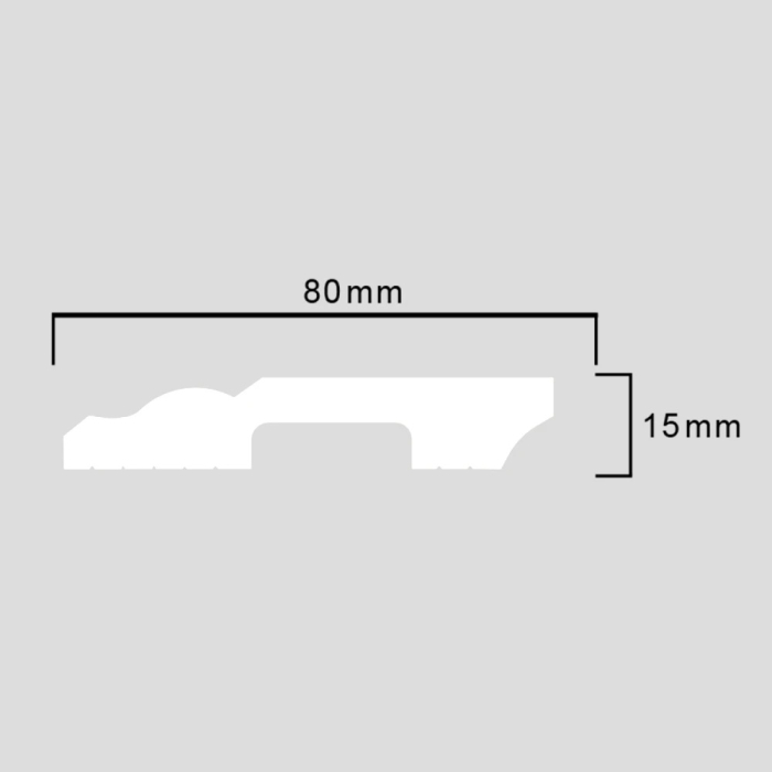 Plinta duropolimer alba, interior, latime 80 mm [3]