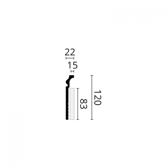 Plinta polimer dur CF3 120x22x2000 [2]