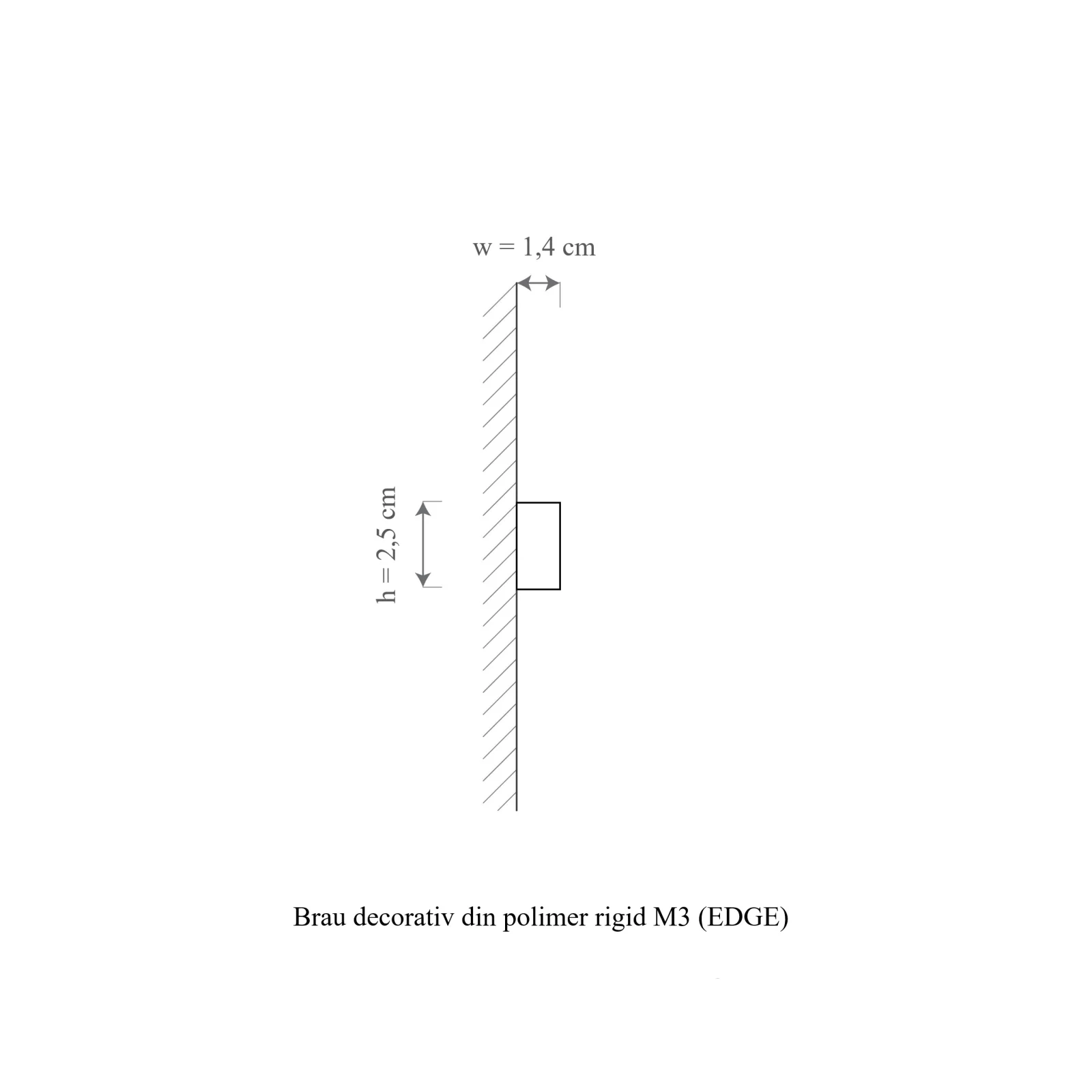 Profil de capat panou riflaj decorativ din polimer rigid M3 (EDGE) - 2.5x1.4x200 cm [2]