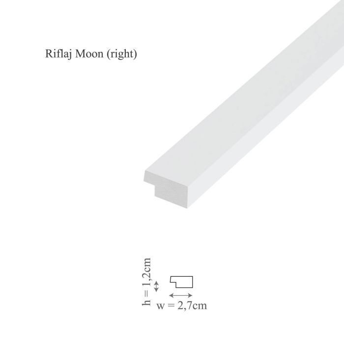 Profil dreapta panou riflaj decorativ 3D din polimer rigid, model Moon - 3.6x1.2x290 cm [1]