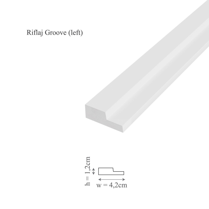 Profil stanga panou riflaj decorativ 3D din polimer rigid, model Groove/Moon L - 4.2x1.2x250 cm [1]