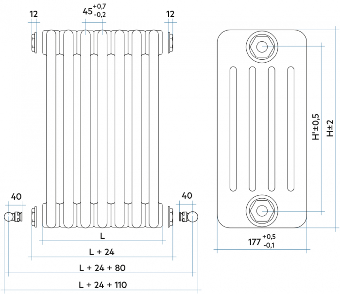 Radiator TESI 5 - inaltime 600 [5]