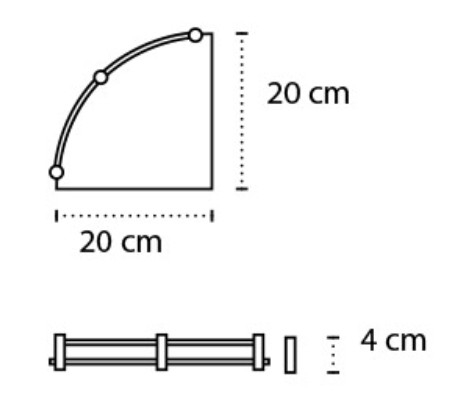 Raft de colț cu sticlă transparentă MENSOLE 062255 NEGRU MAT, 20 cm [2]