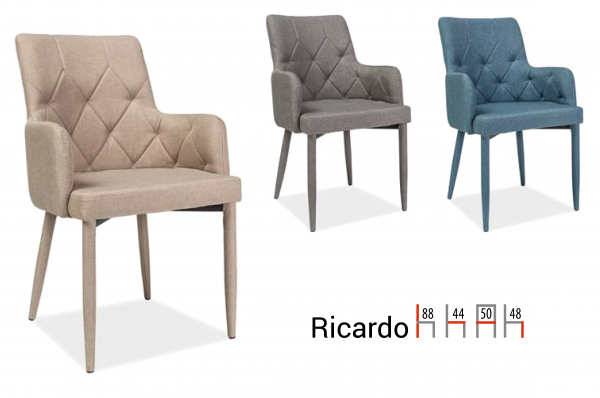 Scaun Ricardo Stofa Gri -  l50 x A44 x H88 cm [2]