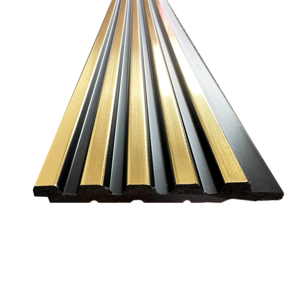 Riflaj auriu decorativ in dungi negre, 2900 mm × 122 mm × 12 mm [3]