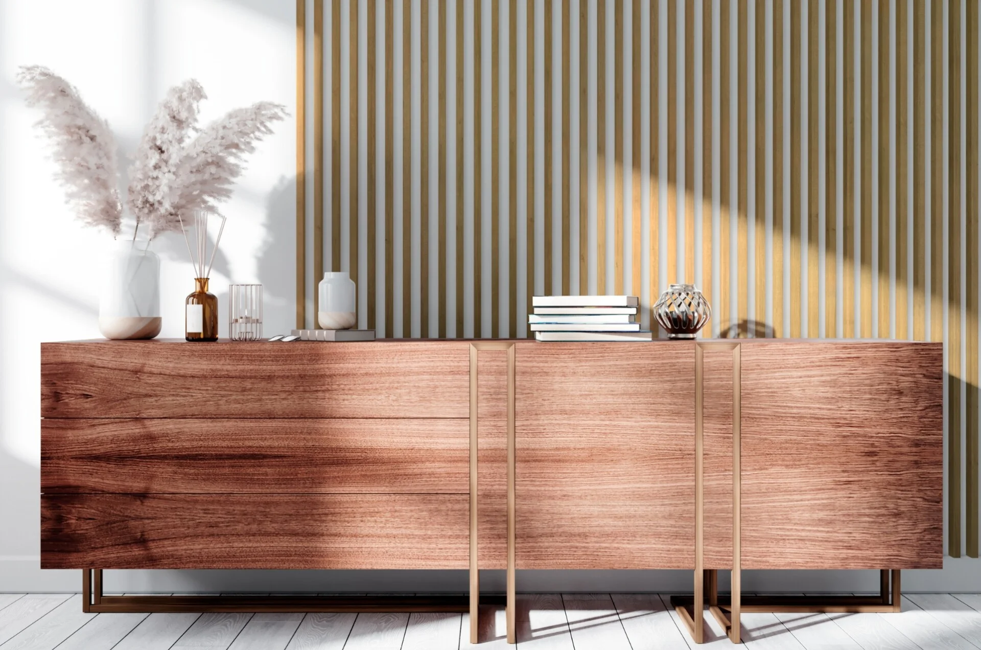 Riflaje decorative LINEA SLIM OAK / WHITE 3 [2]