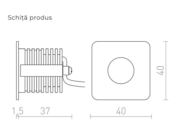 RIO SQ - Corp de iluminat pătrat cu LED de orientare încastrat [2]