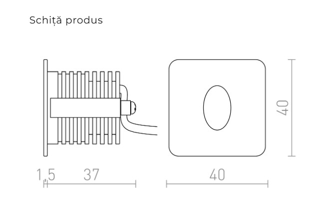 RIO SQ O - Corp de iluminat cu LED patrat de orientare încastrat [4]