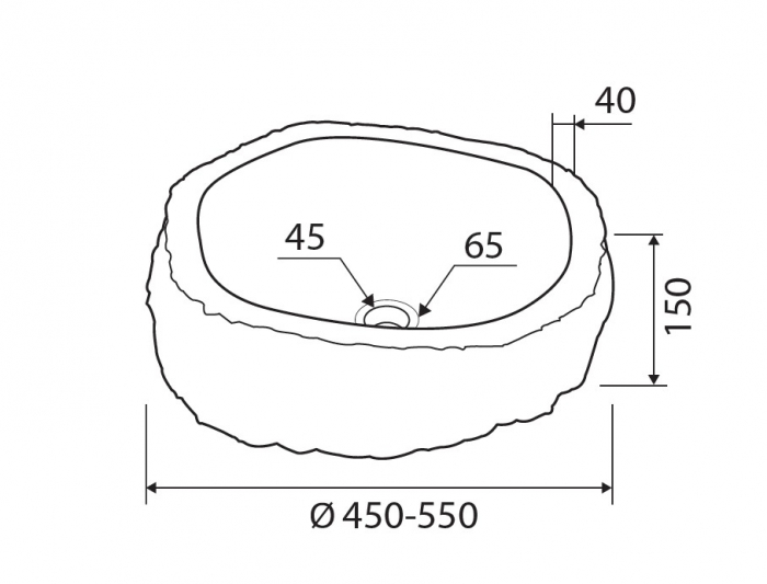 Vas Lavoar RIVER STONE NR S3 - Ø500-550x150mm [2]