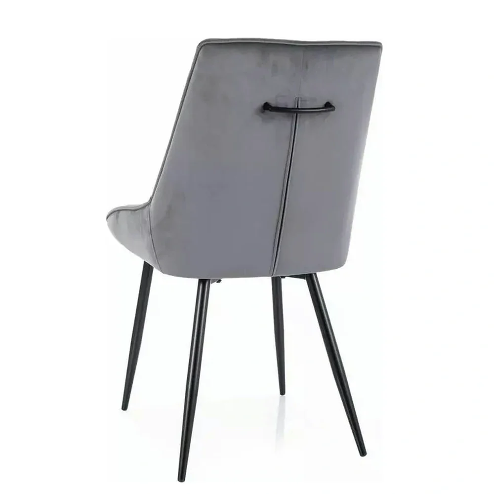 Scaun AGAT – 51x44x88 cm, gri / negru, stofă catifelată Bluvel 14 / metal [3]