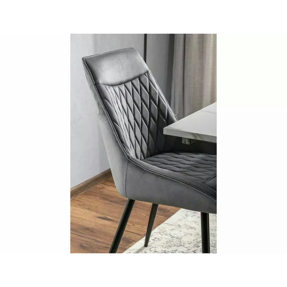Scaun AGAT – 51x44x88 cm, gri / negru, stofă catifelată Bluvel 14 / metal [4]