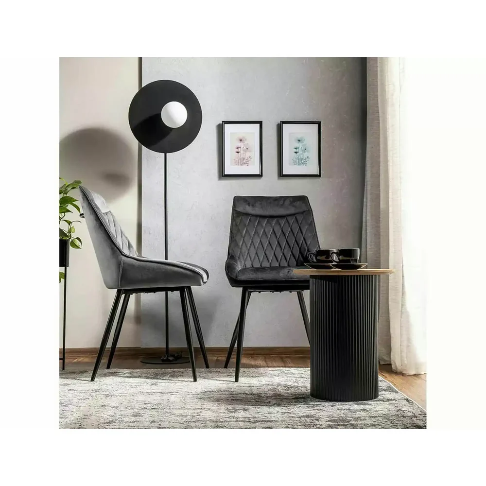 Scaun AGAT – 51x44x88 cm, gri / negru, stofă catifelată Bluvel 14 / metal [5]