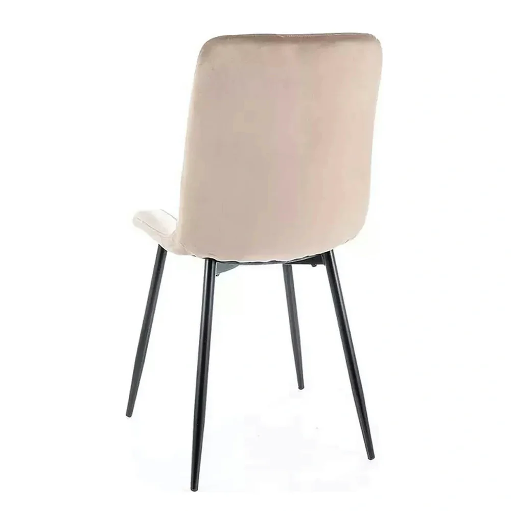 Scaun ALAN – 45x39x91 cm, bej / negru, stofă catifelată / metal [2]