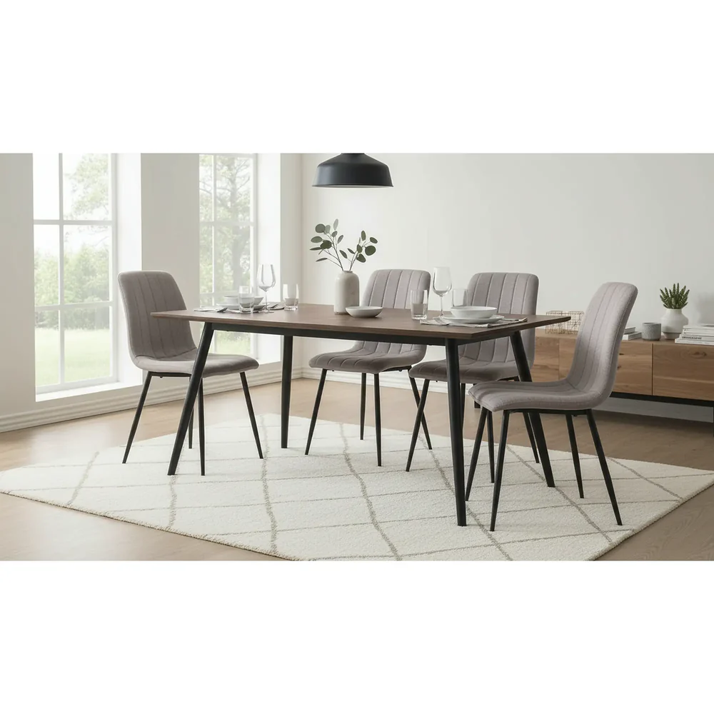 Scaun ALAN BREGO – 45x39x91 cm, gri / negru, stofă / metal [2]