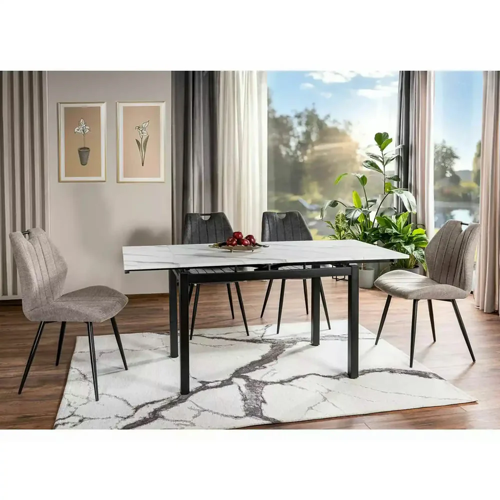 Scaun ARCO – 51x43x91 cm, bej Brego 34 / negru, stofă clasică / metal [2]