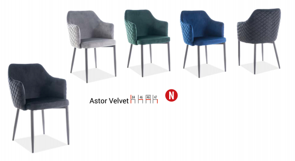 Scaun Astor Velvet Negru , l46 x A46 x H84 cm [2]