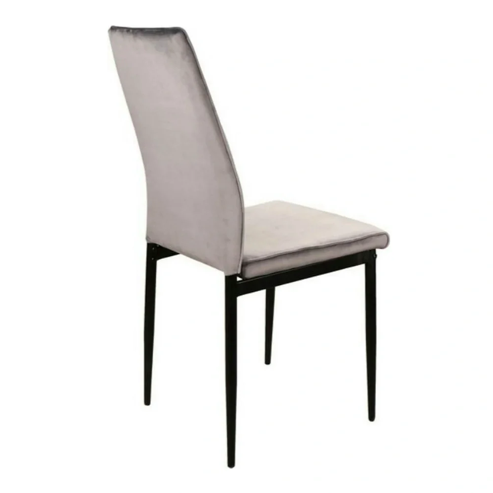 Scaun ATOM – 44x39x93 cm, gri / negru, stofă catifelată / metal [2]