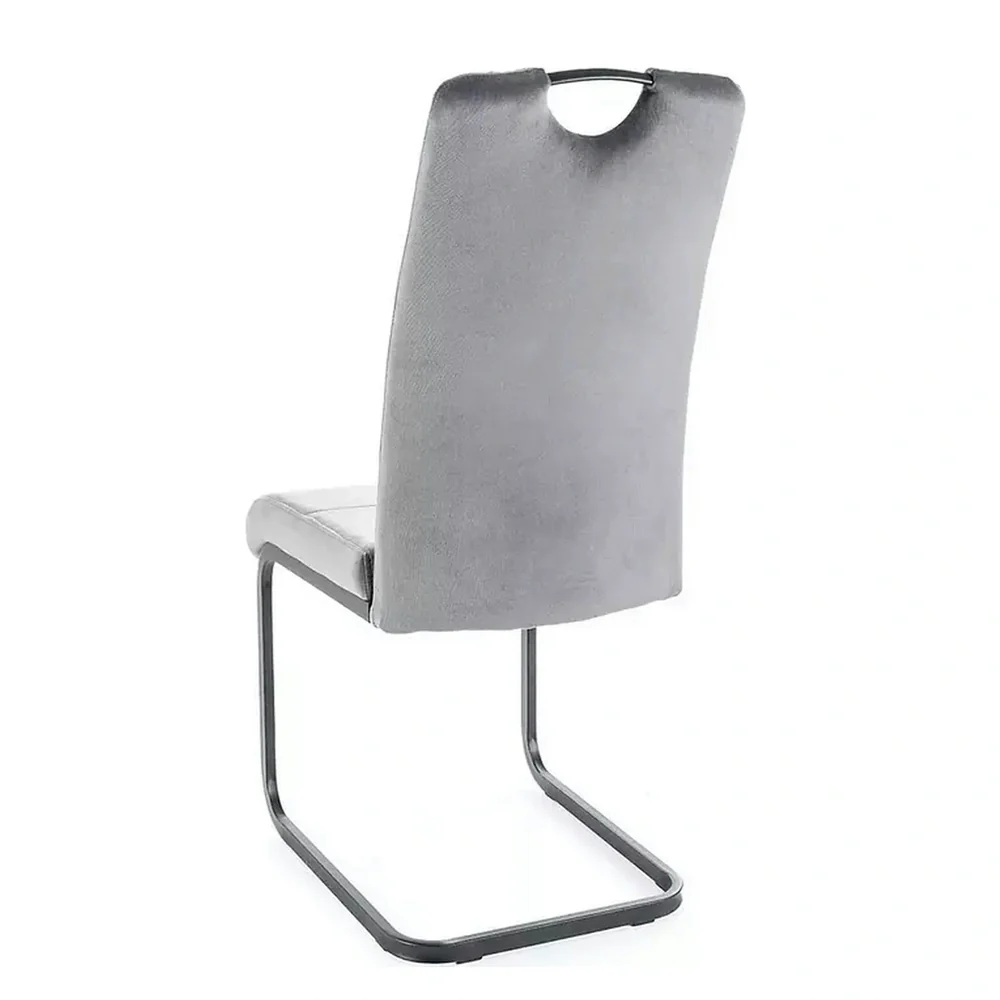 Scaun AXO – 43x47x101 cm, gri / negru, stofă catifelată / metal [2]