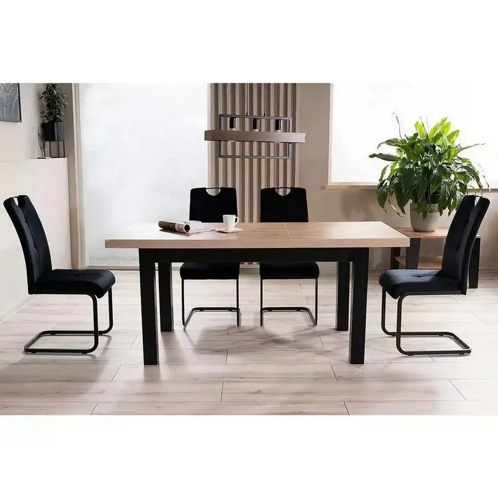 Scaun AXO – 43x47x101 cm, negru, stofă catifelată / metal [5]
