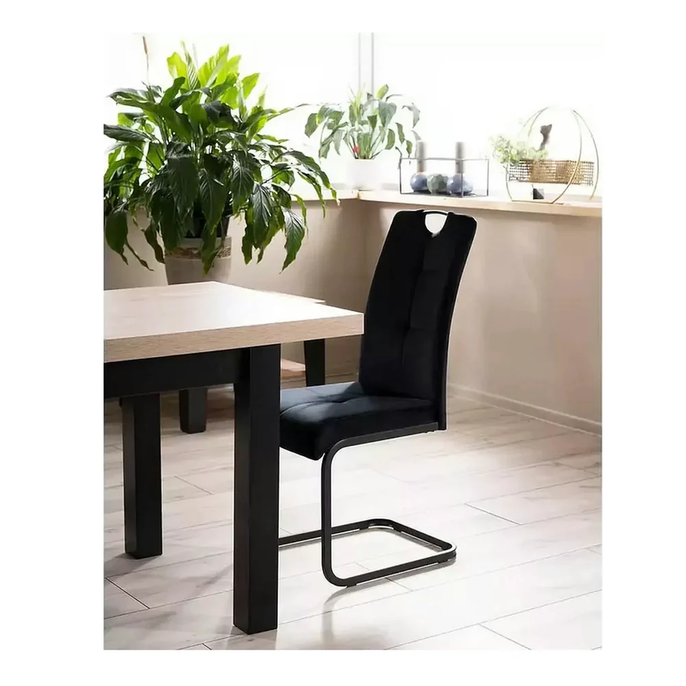 Scaun AXO – 43x47x101 cm, negru, stofă catifelată / metal [4]