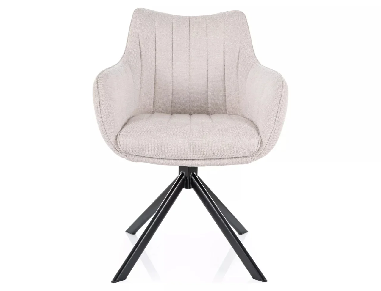 Scaun AZALIA – 50x61x86 cm, bej deschis / negru mat, stofă Brego 22 [2]