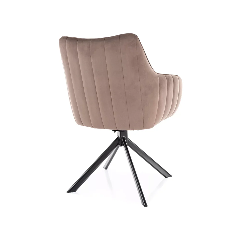 Scaun AZALIA VELVET – 61x44x86 cm, cappuccino/negru, stofa catifelata/metal [3]