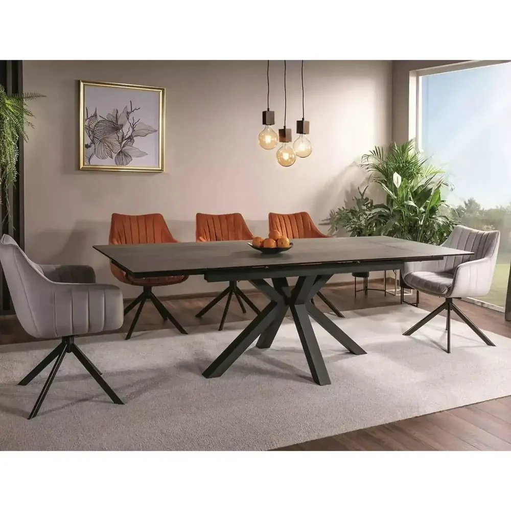 Scaun AZALIA VELVET – 61x44x86 cm, gri deschis/negru/ metal [4]