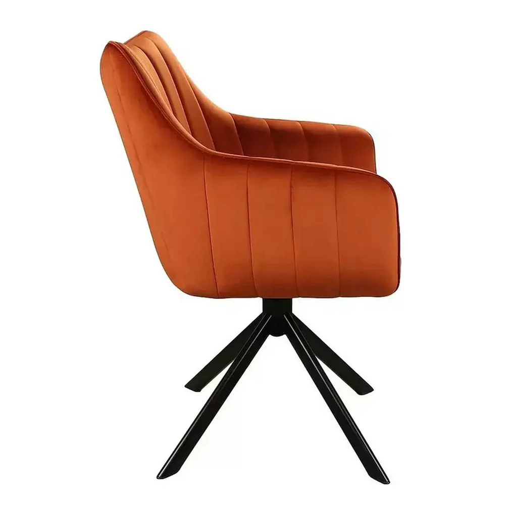 Scaun AZALIA VELVET – 61x44x86 cm, caramiziu/negru, stofa catifelata/metal [2]