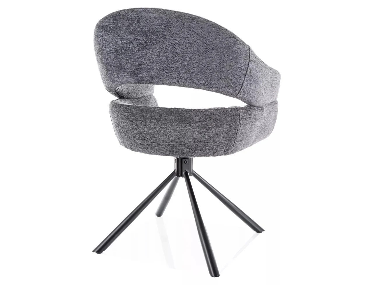 Scaun BORGO – 53x60x86 cm, gri inchis / negru mat, stofă Raven [4]