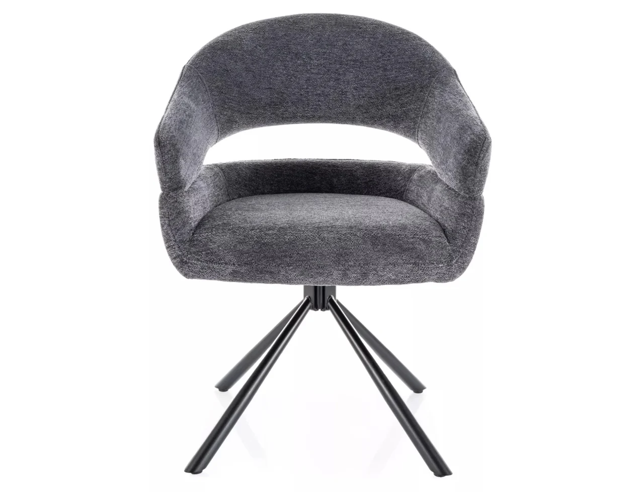Scaun BORGO – 53x60x86 cm, gri inchis / negru mat, stofă Raven [2]