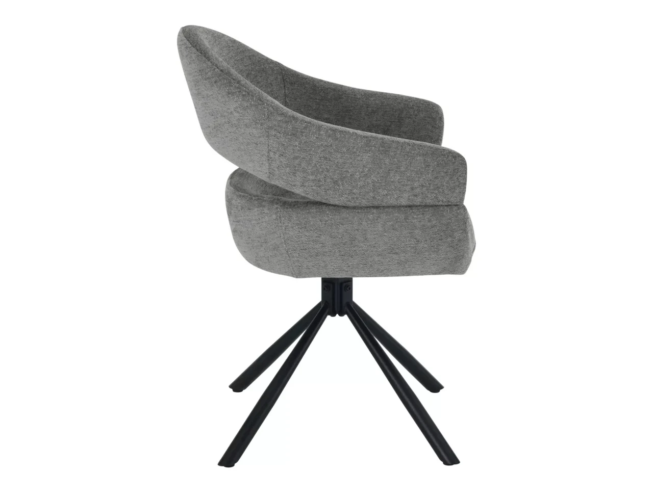 Scaun BORGO – 53x60x86 cm, gri inchis / negru mat, stofă Raven [3]