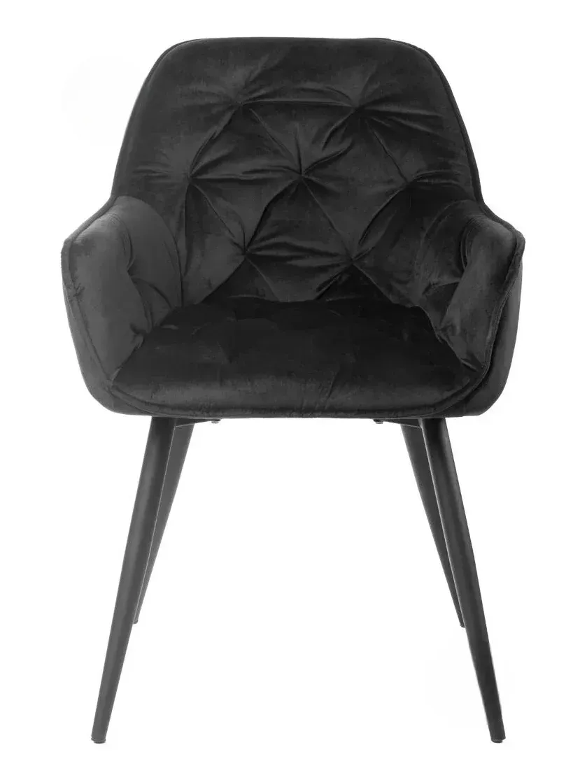 Scaun CHERRY VELVET – 57x58x87 cm, negru / negru [4]