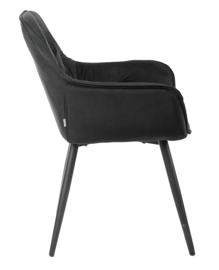 Scaun CHERRY VELVET – 57x58x87 cm, negru / negru [5]