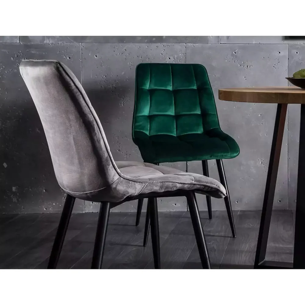 Scaun CHIC – 50x58x88 cm, verde/ negru, stofă catifelată / metal [2]