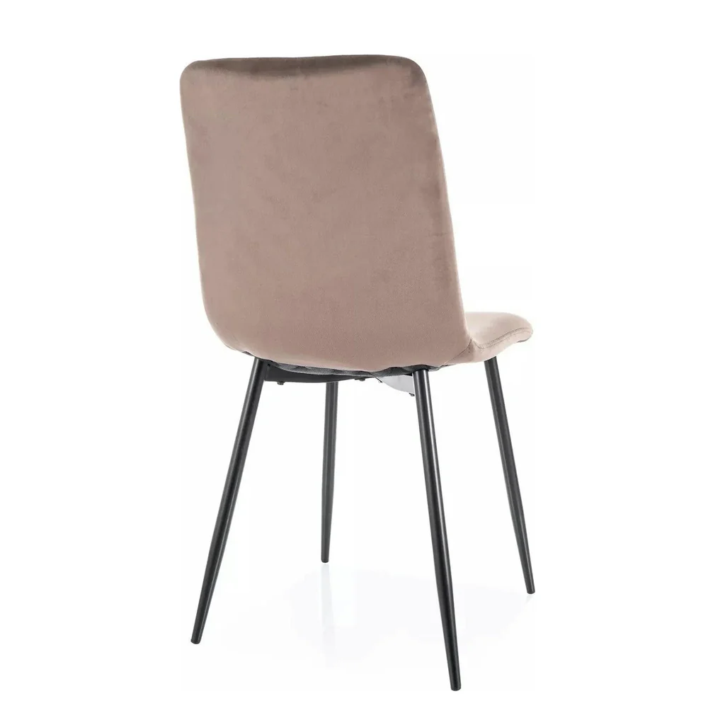Scaun DAREN – 45x39x91 cm, cappuccino / negru, stofă catifelată / metal [4]
